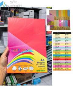 Jual Kertas Fotocopy Print HVS Warna PaperFine Color A4 80 gr 25 sheet IT 250 Red termurah harga grosir Jakarta
