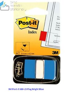 Contoh Alat Perlengkapan Kantor merk 3M Post-it , Gambar Produk 3M Post-it 680-23 Flags Bright Blue 12x43mm harga 39400 di Toko Peralatan Sekolah Murah