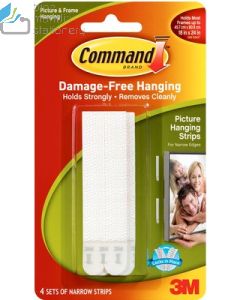 Contoh Alat Perlengkapan Kantor merk 3M Command , Gambar Produk Command 17207 Narrow Hanging Strips harga 52000 di Toko Peralatan Sekolah Murah