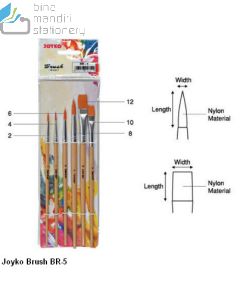 Kuas Lukis Cat Air Cat Minyak Akrilik Set Bentuk Kuas Beda Joyko Brush BR-5