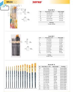 Contoh Kuas Lukis Cat Air Cat Minyak Akrilik Joyko Brush BR-10 No.00 merek Joyko