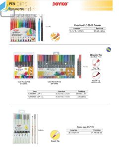 Foto Joyko Color Brush Pen CLP-08 (12 Color) Pena Kuas Warna Menggambar Melukis merek Joyko