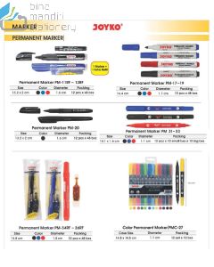 Gambar Spidol Besar Warna Joyko Color Permanent Marker PMC-27 merek Joyko